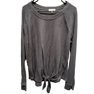 Nine Britton Gray Waffle Weave Top Size 1X